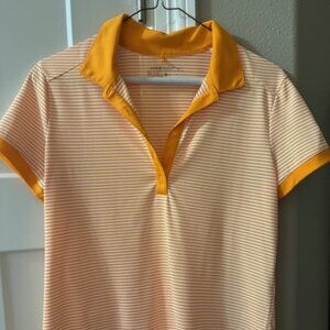 NEXT-TO-NEW Orange-Striped Nike Dri-Fit Golf Polo